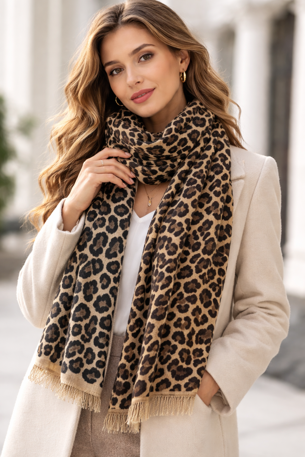 Bold Floral Print Fashion Scarf
